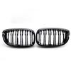 1 Pair Front Kidney Grille Dual Slats Double Line Grills Gloss Black Racing Grills for BMW 3 Series E46 Cabrio Coupe 2003-2006