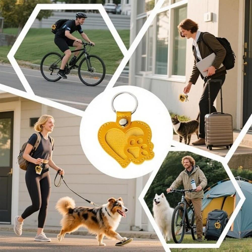 PU Leather Pet Hair Key Chain Portable Memorial Key Chain Pet Hair Storage Bag Pet Loss Memorial