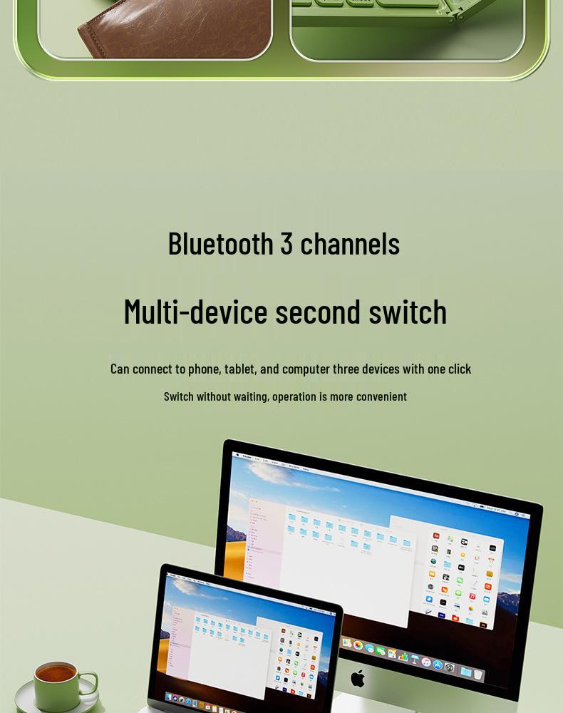 Премиальный складной набор Bluetooth-клавиатуры и мыши для ноутбука, iPad, планшета, телефона - Портативный и компактный