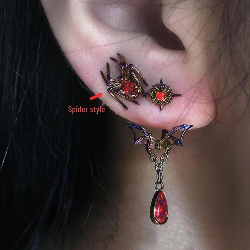 Ретро Готика Панк Летучая мышь Череп Паук Тыква Хэллоуин Серьги