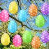 Easter Inflatable Egg Large Dot Print Hanging Colorful Egg Ornament Holiday Yard Garden Lawn Porch Party Outdoor Decoration Egg