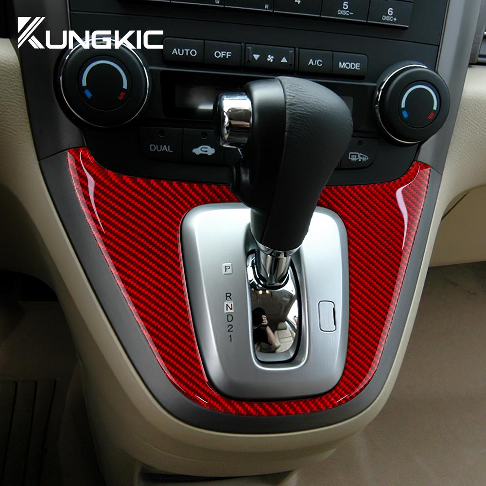 Крышка из настоящего углеродного волокна для Honda CRV CR-V 2007 2008 2009 2010 2011 Центральный блок управления переключением передач Наклейка на панель Аксессуары LHD RHD
