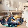 Unicorn Round Area Rug Suitable for Bedrooms Living Rooms Outdoor Hallway Antislip Round Carpet Anime Office Decor Gift for Festivals
