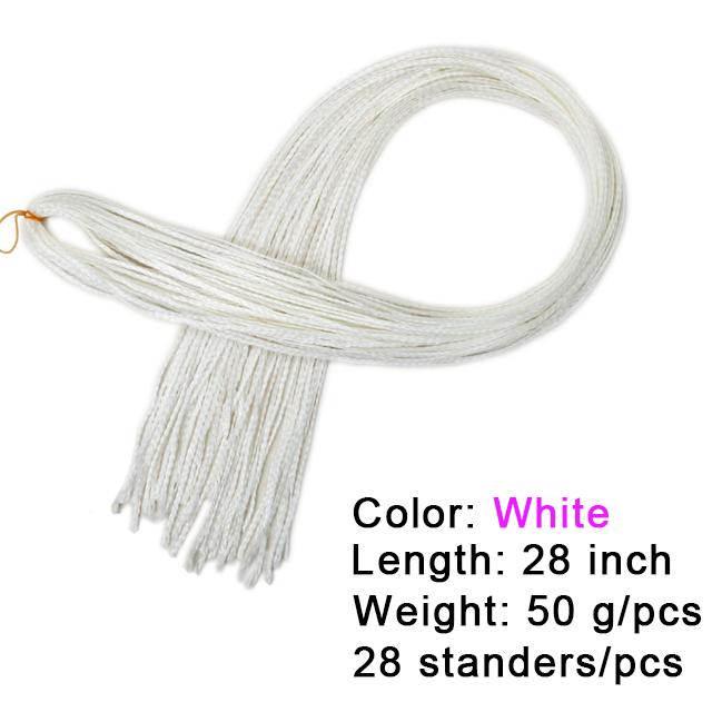 28'' Long Synthetic Zizi Braid Hair Straight Colorful Zizi Box Braids Crochet Hair Extension Pink Write Purple for Women Party
