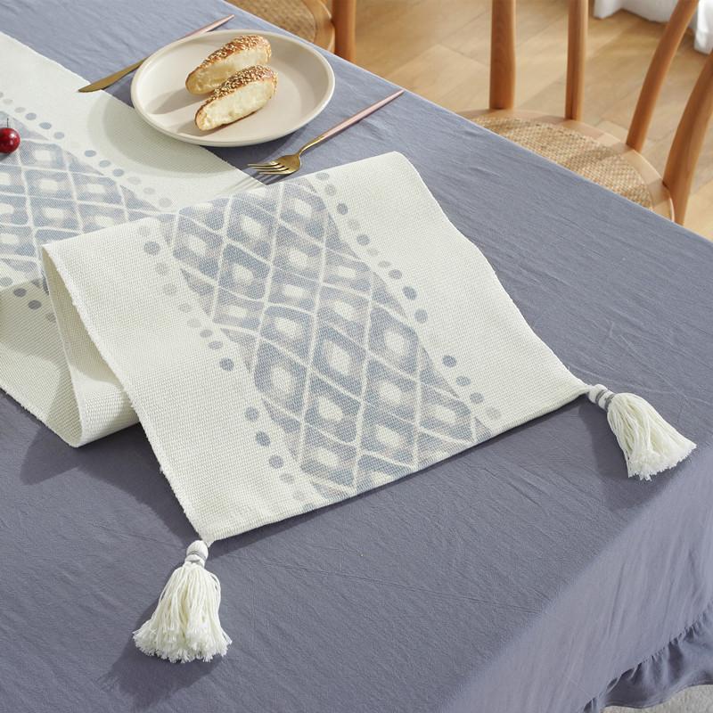 Modern Simple Solid Color Cotton Washed Cotton Plain Color Lotus Leaf Edge Cotton Thread Printing Table Flag Coffee Table Tablecloth Table Cloth