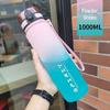 Gradient Color Sports Water Bottle with Handle Large Capacity 24oz BPA-Free Plastic Direct Drinking Water Bottle for Students