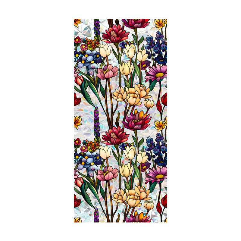 1Roll Electrostatic 43*100cm Glass Stickers Window PVC Flower Pattern Home Decor