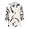 Women's Fashion Casual Shirt Button Loose Seven Sleeve Striped Patchwork Printed Top