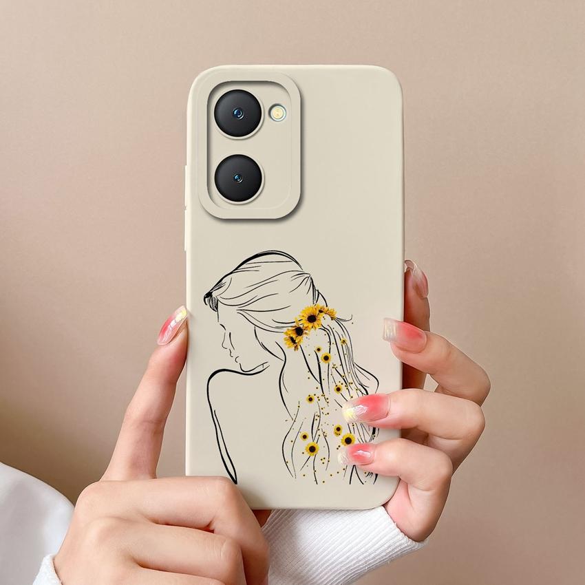 Новый чехол для Vivo iQOO U5x Z9 Lite Y400 Pro Y03t Y02t Y18i Y18t Милый чехол для телефона для девочки Защитная пленка для экрана Жидкий силикон Пылезащитный чехол для корпуса Vivo