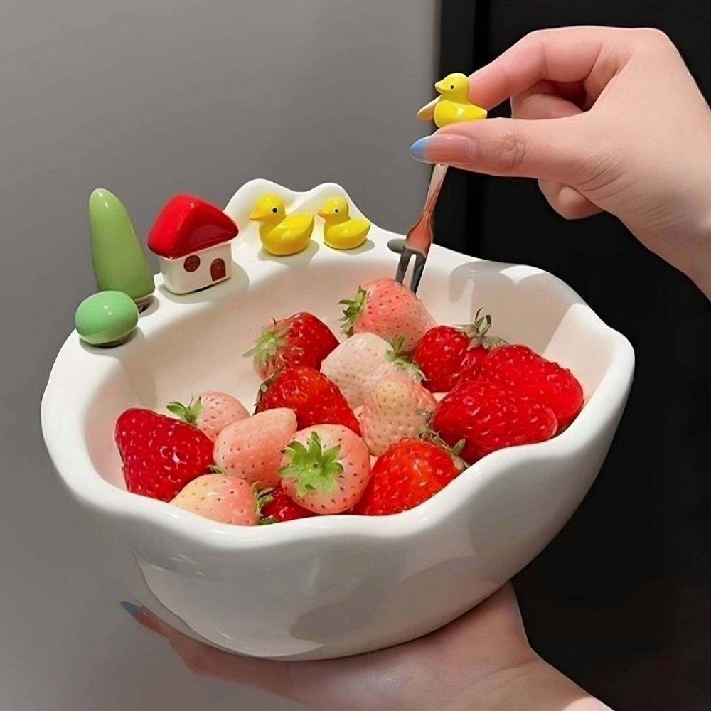 Ceramic Fruit Serving Plate Decoration Snack Plate Cute Fruit Storage Tray Child Safety