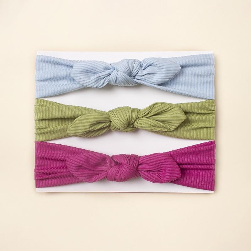 New baby headband set, cute rabbit ears children's headscarf, solid color soft baby hair accessories