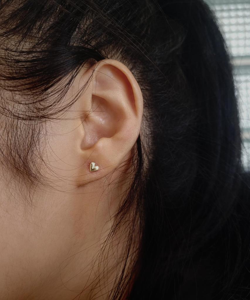 Серьги Helene Jewelry 14K Сердце-луч