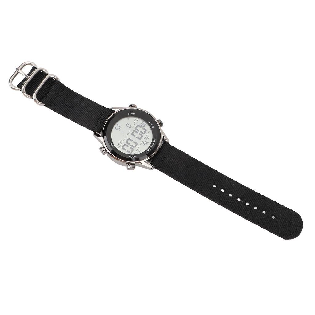 Men Digital Sports Watch Waterproof Alarm Countdown Dual Time Zone Nylon Strap Digital Watch with