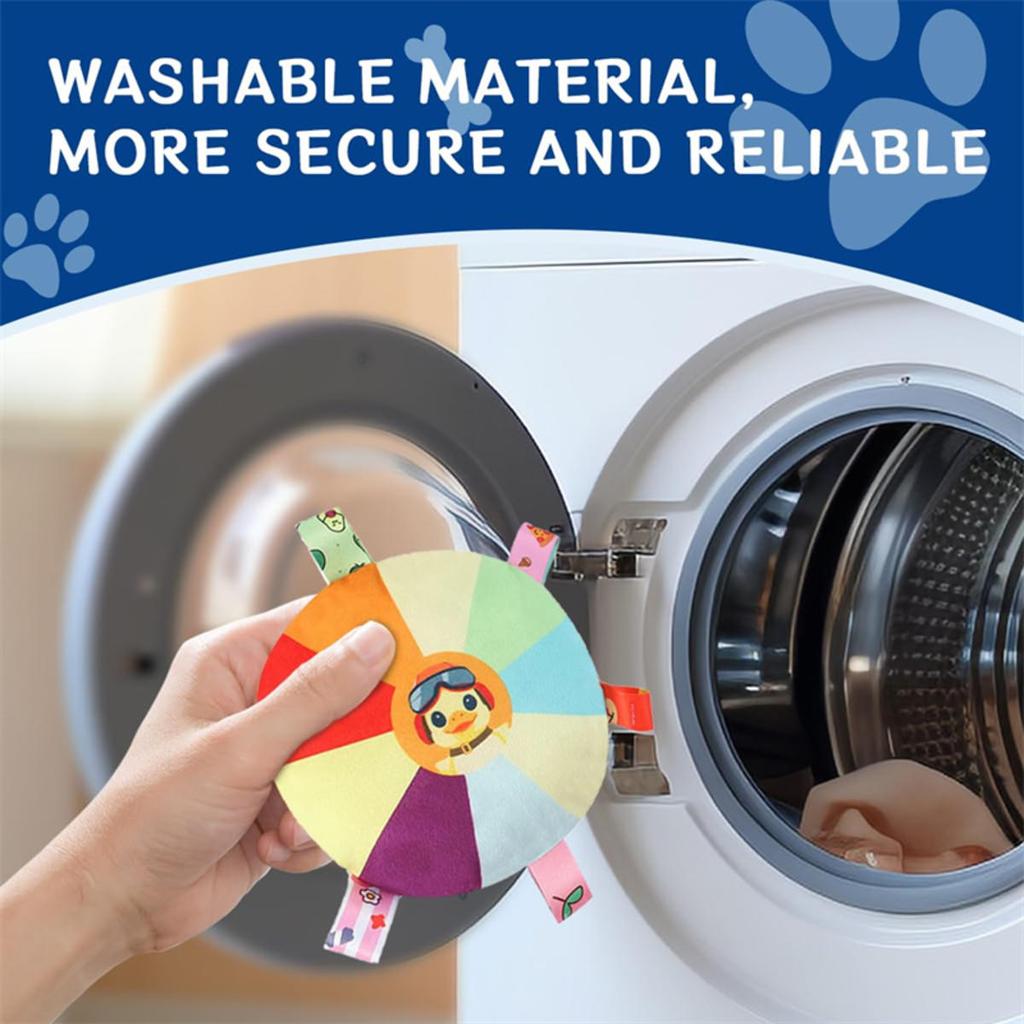 Funny Rainbow Plush Flying Saucer Dog Toys Outdoor Interactive Training Games Chew Toy Pets Flying Discs Toys with Bells