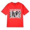 Новые футболки с принтом Tate Mcrae World Tour 2025 Унисекс Женские винтажные Укороченные футболки с коротким рукавом Унисекс черные 100% хлопок Топы