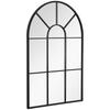 Arched Wall Mirror, 91 X 60 cm, Black, Arched Window Mirror with Metal Frame, for Living Room