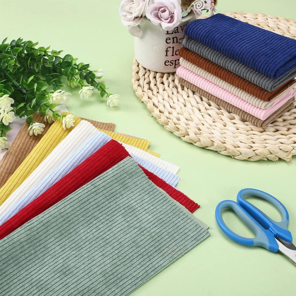 16 шт. Вельвет в рубчик Однотонная плотная ткань для шитья своими руками Материалы Эластичный вельвет для пальто Рубашки Платья Брюк Костюма Дизайна дивана