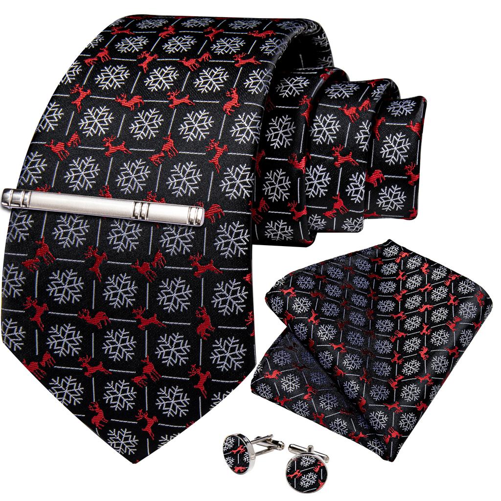 Men's Tie Silk Paisley Classic Wedding Necktie and Pocket Square Cufflinks Set