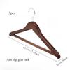 3pcs Non Slip Wide Shoulder Hanger Wooden Heavy Duty Strong Coat Hangers,Smooth Finish 360° Swivel Hook Solid Wood Hangers Shirt Suit Closet Organizer