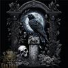 26 Гот Skull и Ворон С и Аркой Мужская Футболка 100% Хлопок Унисекс Футболка