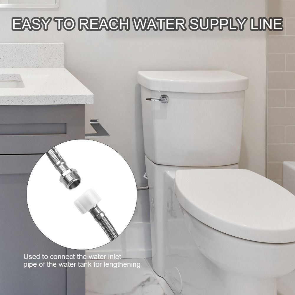 Водяной бачок для унитаза 7/8 Наружный Удлинитель шланга Соединитель для подачи воды в унитаз 6 дюймов