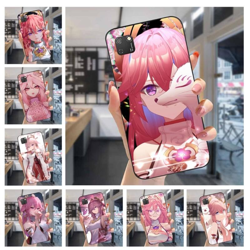 Чехол для телефона Genshin Impact Yae Miko для Huawei Mate 40 30 20 10 Pro Lite Nova 9 8 5T Y7p Y7, мягкий черный чехол для телефона