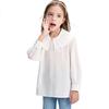 Romon Kids Рубашка в французском стиле с воротником-жабо для девочек, весна-осень, новая, белая, универсальная блузка, белая, 110
