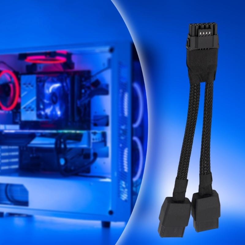 Кабель питания GPU 16AWG 2x 8Pin на 12+4Pin, мощность 600 Вт для RTX4090 и видеокарт высокого класса