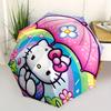 Автоматический складной зонт Hello Kitty Радужный с прочным железным каркасом, Портативный компактный дорожный зонт для всесезонного использования Вечеринки011