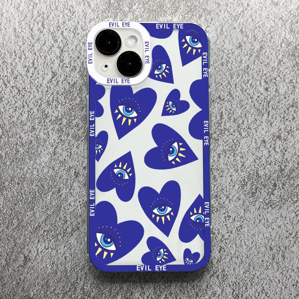 Чехол для телефона с принтом Синий Глаз Удачи Синий Глаз Дьявола Для iPhone 14 12 13 11 Pro Max XR X XS MAX 13Pro 7 8 Plus Чехол Прозрачный Ударопрочный Fundas