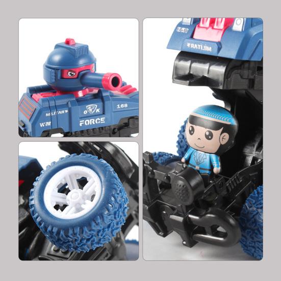 Safe Flexible Joints Functional Eye-catching Deformed Inertial Shooting Tank Toy