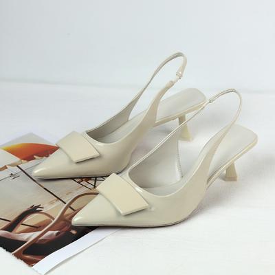 Модные летние белые туфли-лодочки на высоком каблуке, женские, простые, с квадратной пряжкой, дизайнерский стиль, легкие и элегантные, модная женская обувь