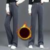 Winter Female Retro High Waist Thermal Plush Pants Girls Classic Fleece Straight Leg Trousers Lady Snow Warm Slim Fit Pants