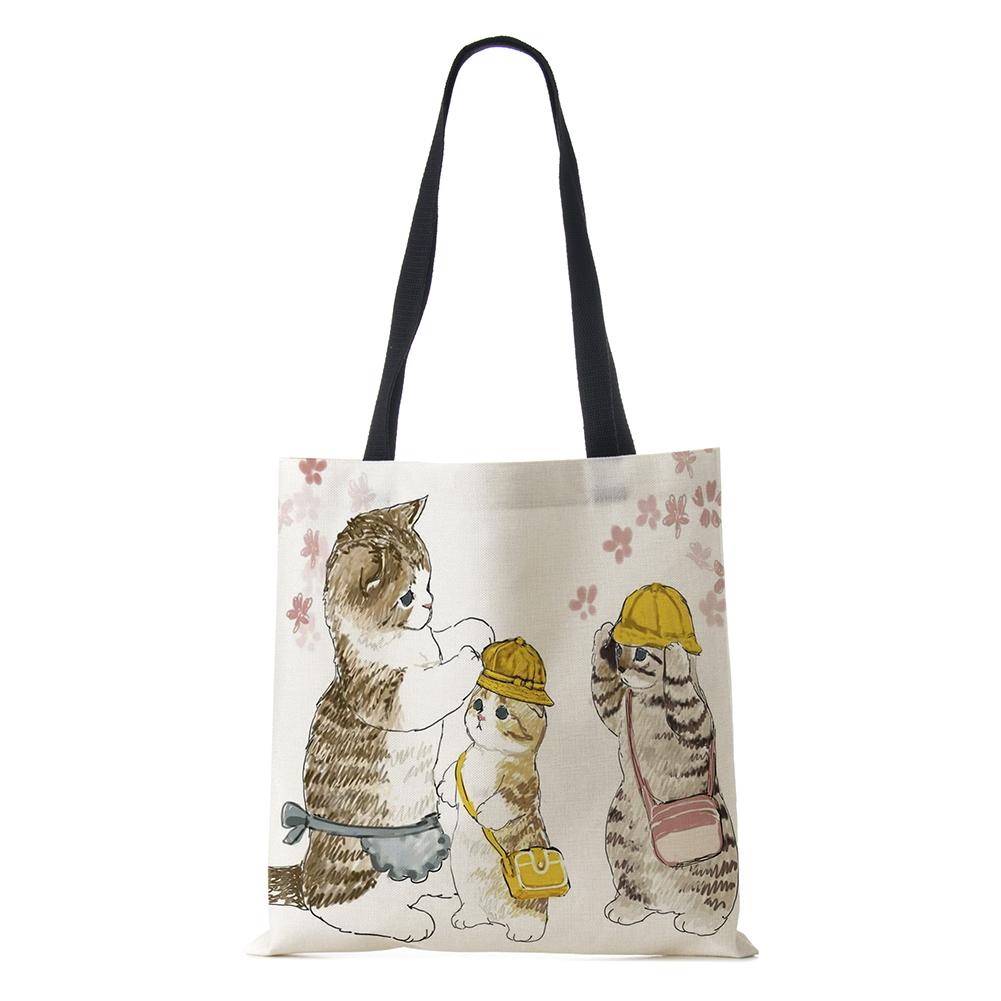 Сумка на плечо с рисунком собаки, винтажная женская многоразовая холщовая сумка-тоут в стиле Харадзюку, Повседневная складная сумка для покупок, 2022 г.
