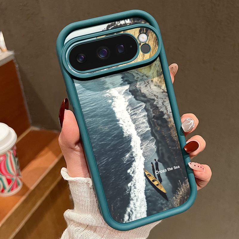 Модный матовый чехол для телефона с морским узором для Google Pixel 9 Pro XL 8 Pro 8A, защита объектива, мягкий противоударный бампер из ТПУ