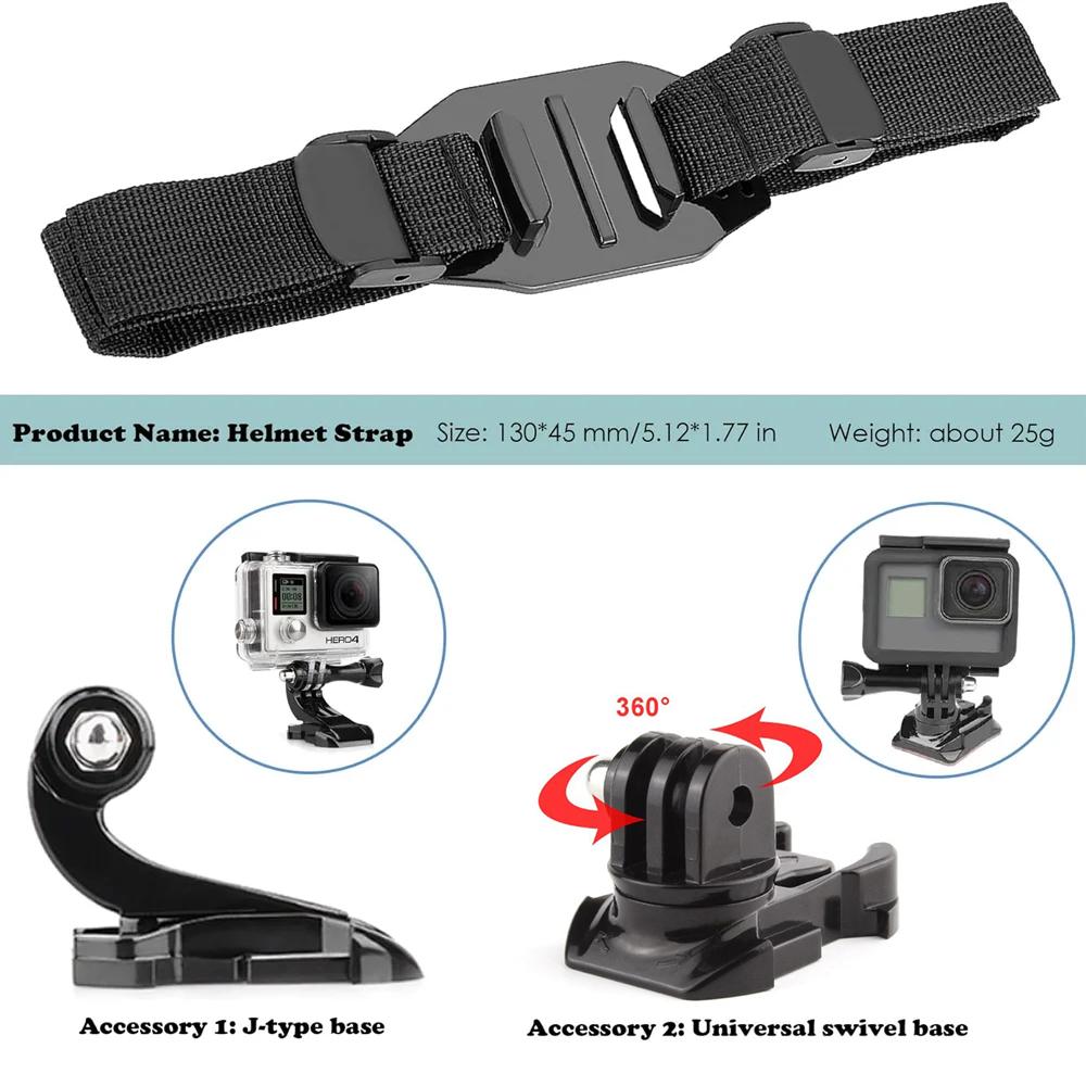 Vented Helmet Strap Mount Bike Belt Holder For GoPro Hero 12 11 10 9 8 7 6 5 Insta360 X2 X3 DJI Osmo Action Camera Accessories