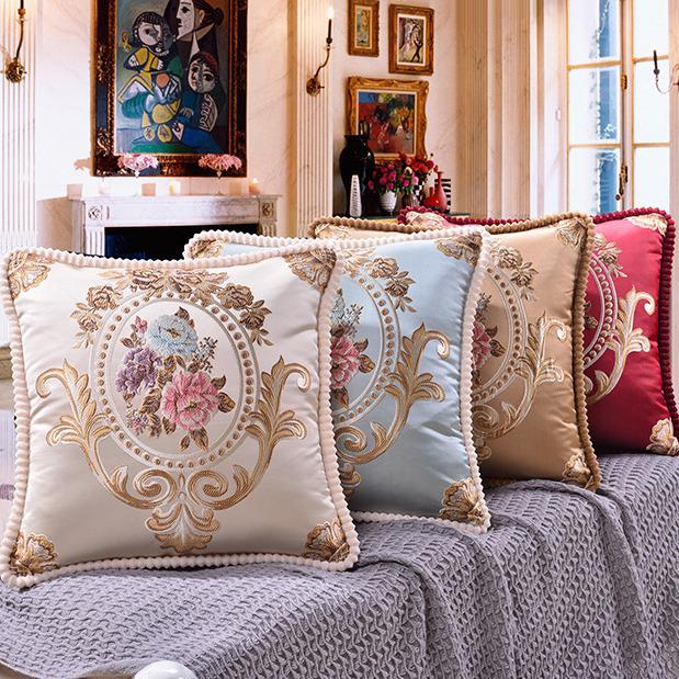 European Jacquard Sofa Pillow Cover for Home or Office