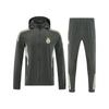 Men Women Long Hooded Windbreaker Training Suit Football Warm-Up Jacket Set Sportswear Soccer Practice Running Gym