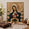 Huaqianguhh Набор для рисования жемчугом «Вера», Дева Мария DIY Имитация Искусства Религиозный Набор для Творчества, Ручная Работа для Домашних Стен в Углах для Христианской Молитвы