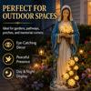 Resin Figurine Lamp with Glowing Roses Decorative Yard Lamp Garden Decor Figurine Lights for Outdoor Patio Porch Yard