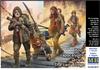 Master Box 1/24 Scale Plastic Model Kit MB24078: Post-Final War Series: The Last Bridge, Set of 3 Refugees: Vadem, Nadezhda, and Splinter