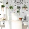 Fresh Hanging Decorative Potted Butterfly Bedroom Living Room Home Wall Background Landscaping Decoration Wall Stickers