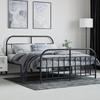 VidaXL Metal Bed Frame with Headboard-Footboard Black 135x190 Cm 353652
