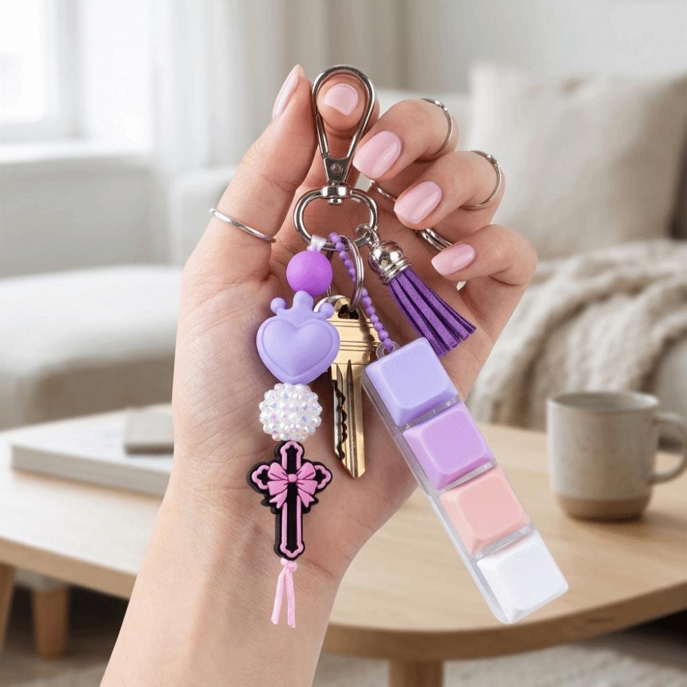 Soft Silicone Bead Bag Charm Fidget Press Button Fidget Toy Gift For Women