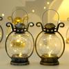 LED Lantern Vintage Battery Operated Portable Handle Home Decor Flameless Electronic Candle Lamp Night Light Christmas Halloween Party Festival