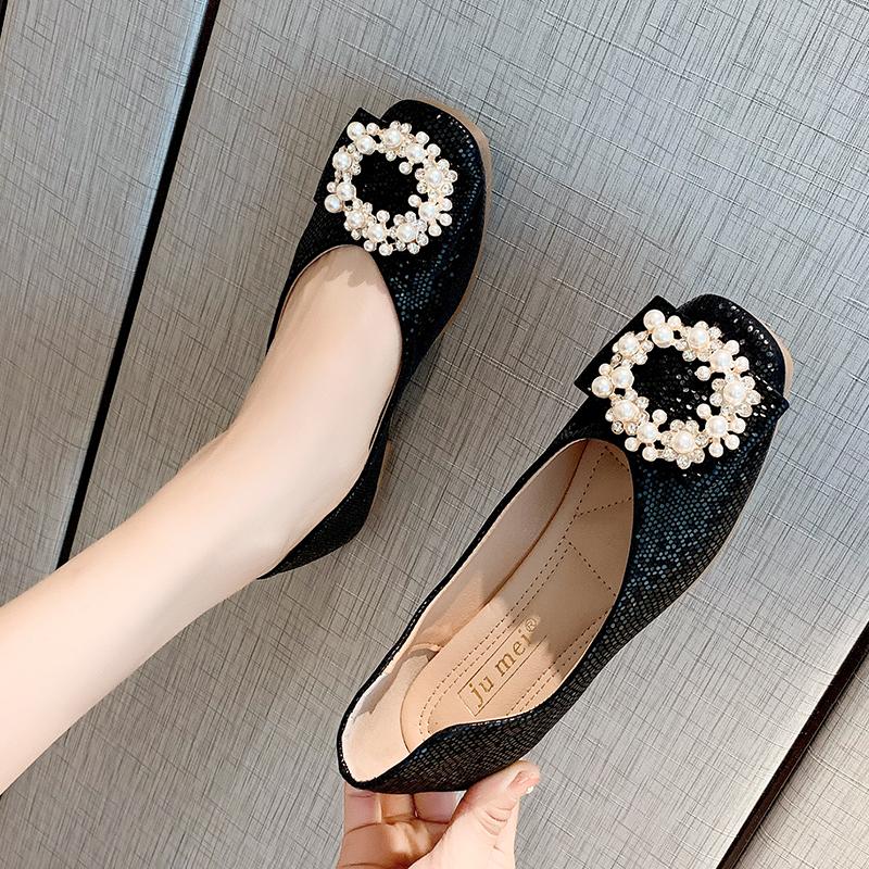 Woman Ballet Flats Women 'S Boat Shoes Female Flats Crystal Rhinestone Decoration Elegant High Quality European