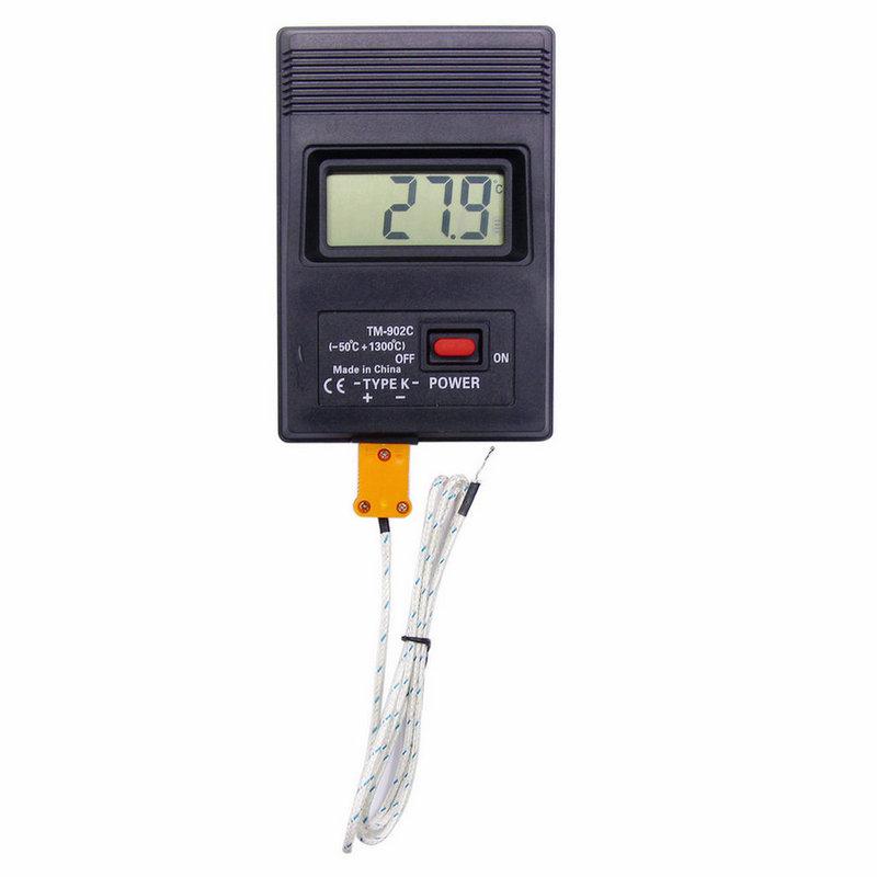 TM-902C Black K Type Digital LCD Temperature Detector Thermometer Industrial Thermodetector Meter + Thermocouple Probe