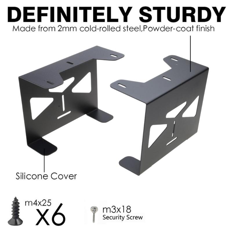 Metal Under Desk Mount Space Saving Gaming Organizers Metal Storage Bracket Simple to Use for  Consoles & Controllers