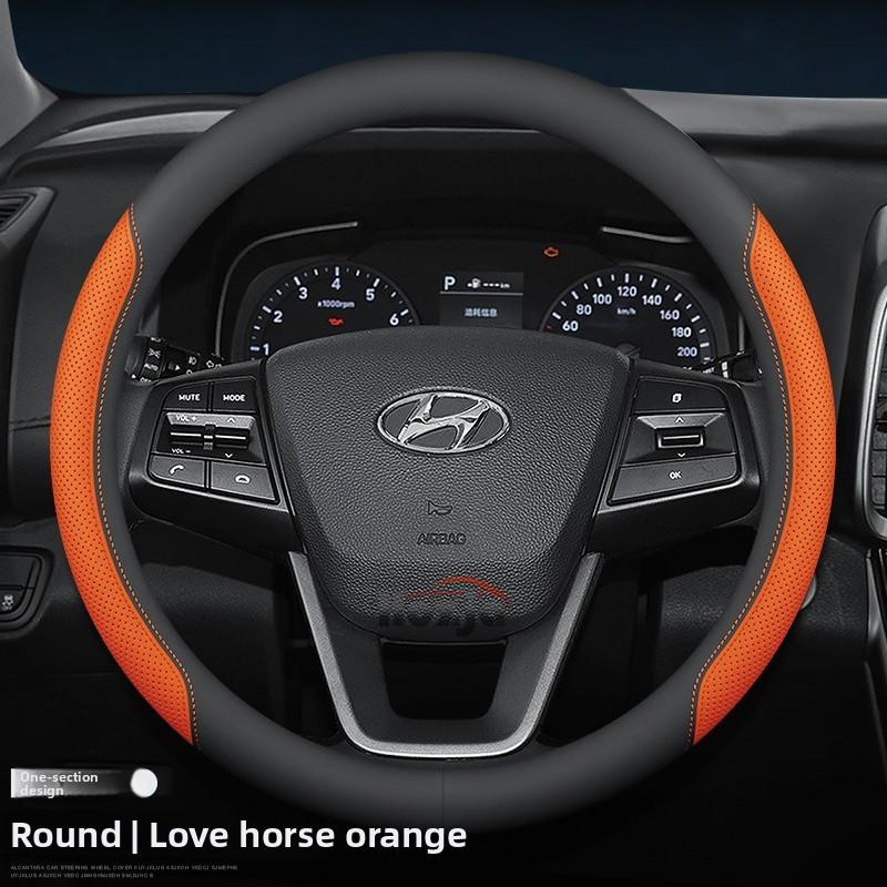 Кожаный чехол на руль автомобиля для Hyundai Tucson Kona Elantra Santa Fe Sonata Creta Palisade Ioniq 5 2022 2023 2024 2025 2026