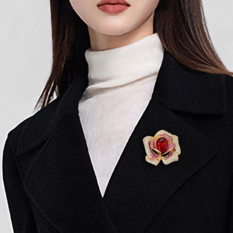 Модная Изысканная Брошь Цветок из Страз и Кристаллов для Женской Одежды Пальто Украшения Аксессуары Подарки